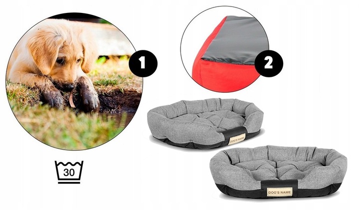 Legowisko dla Psa Posłanie Koszyk Wodoodporne + Imię 100x75cm Różne