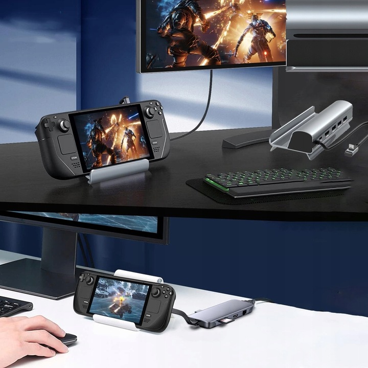 WIELOFUNKCYJNA STACJA DOKUJĄCA + 3*PORTY USB A 3.0 + PORT TYPE-C