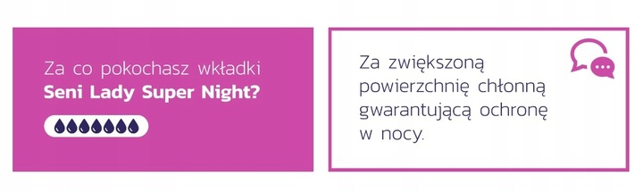 SENI LADY SUPER NIGHT Wkładki urologiczne SENI NA NOC dla kobiet 12szt.