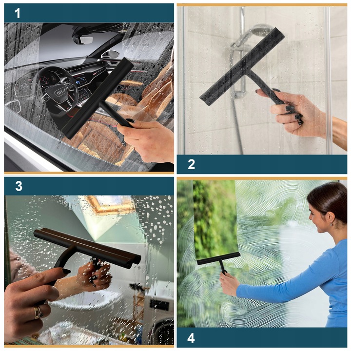 ŚCIĄGACZKA DO WODY PARY SZYB KABIN LUSTER HACZYK CZARNA NA PREZENT SEVANTE