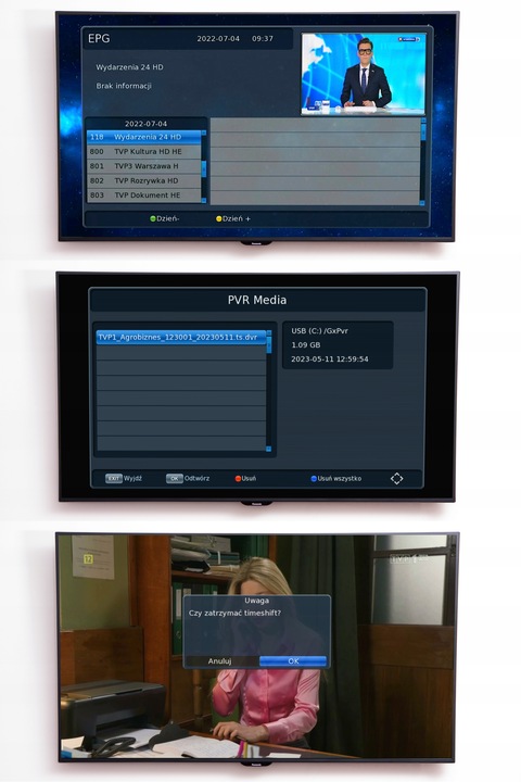 2x TUNER DEKODER DVB-T2 TV NAZIEMNEJ H.265 HEVC FHD USB HDMI PILOT