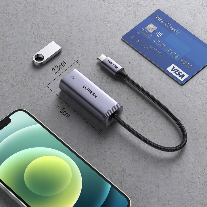 UGREEN Adapter Przejściówka Karta Sieciowa LAN Ethernet USB C Do RJ45 1Gb/s