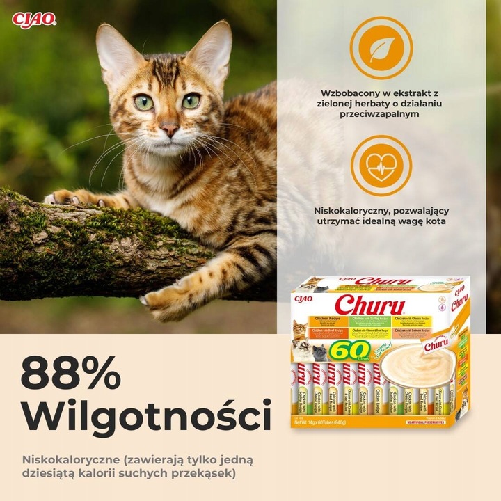 Inaba Cat Churu 60x14g (840g) Kremowy Przysmak Dla Kota Mix Z