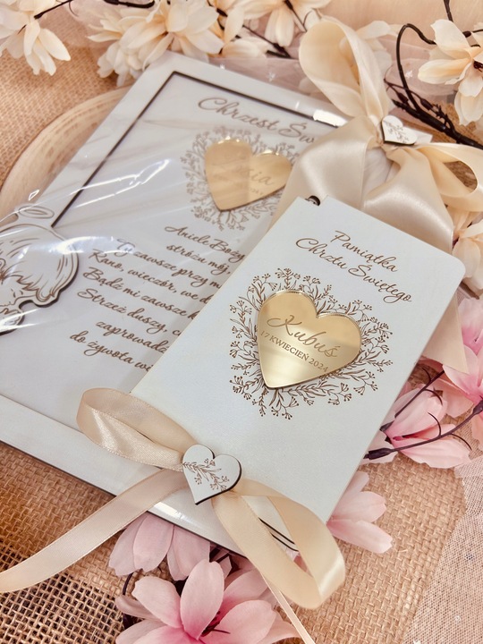 PAMIĄTKA CHRZTU ŚWIĘTEGO Z PERSONALIZACJĄ OBRAZEK + PUDEŁKO NA PIENIĄDZE