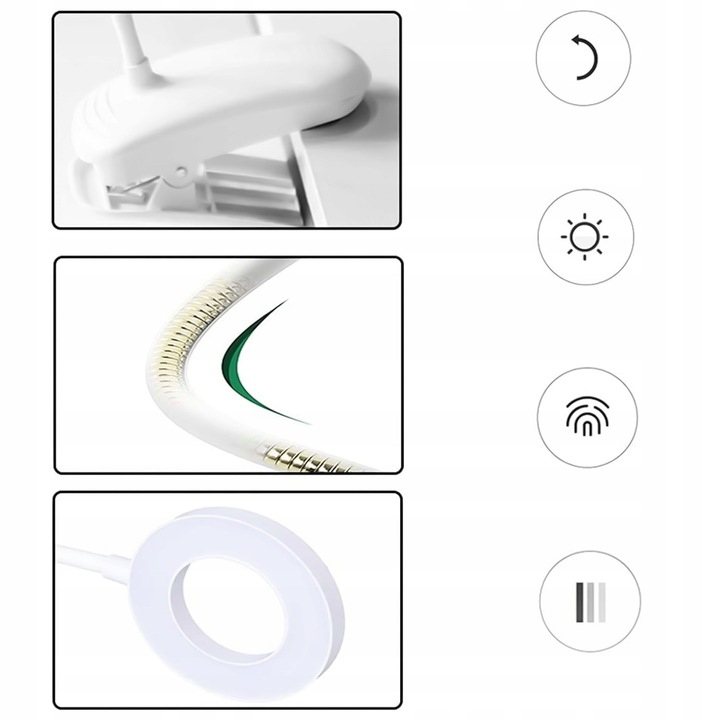 LAMPKA LED RING BIURKOWA KOSMETYCZNA KLIPSEM KLIPS