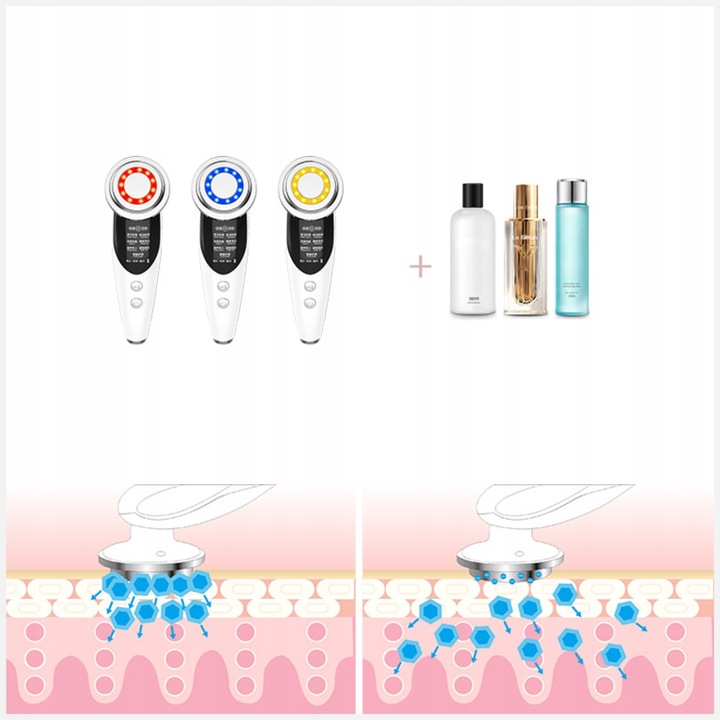 MASAŻ TWARZY MASAŻER LIFTINGUJĄCY UJĘDRNIAJĄCY 7W1 EMS MEZOTERAPIA LIFTING