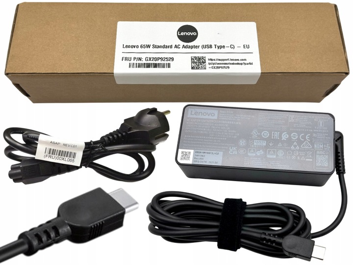 ORYGINALNY ZASILACZ ŁADOWARKA LENOVO 65W 20V 3.25 wtyk USB-C USBC USB Typ C