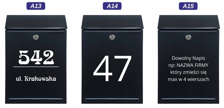 Skrzynka na listy A-4 z Napisem - nadruk UV