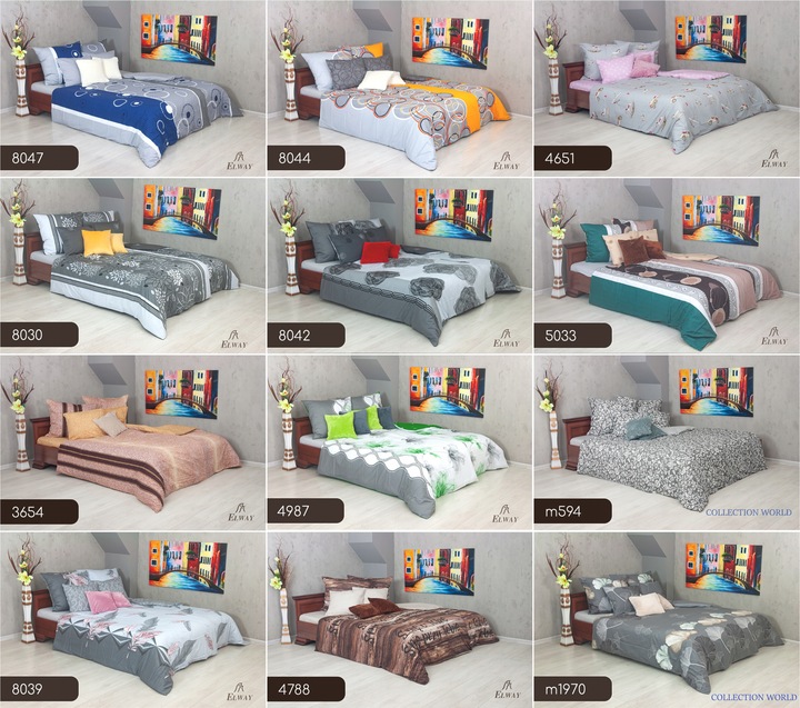 Pościel ELWAY 140x200 Bawełna Satynowa NOWE WZORY