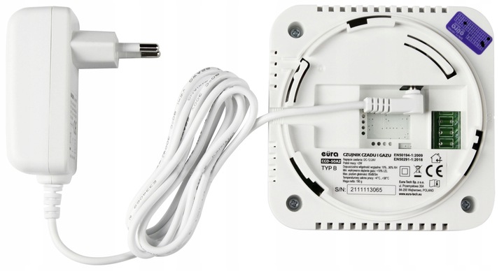 2w1 Czujnik Czadu Tlenku Węgla Gazu Ziemnego 230V