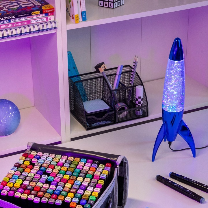 Organizer na Biurko Przybornik na Kredki Pojemnik Szufladka Metalowy Czarny