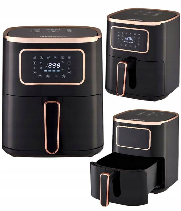 Duża BEZTŁUSZCZOWA FRYTKOWNICA Air Fryer 5L AIRFRYER 1450W 6 Programów