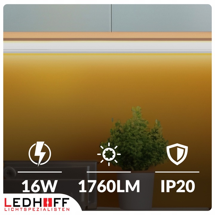 Listwa podszafkowa LED oprawa meblowa do kuchni 3 barwy światła 120cm