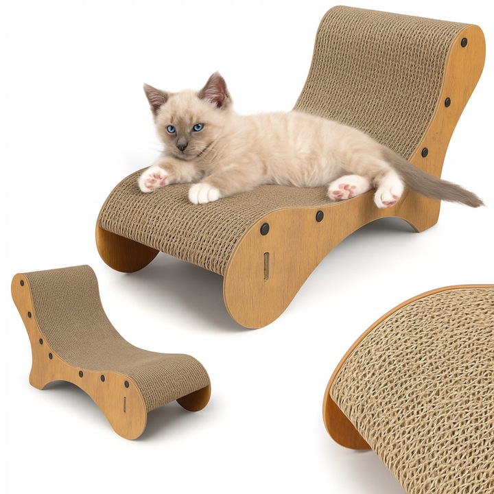 DRAPAK DLA KOTA LEŻAK LEGOWISKO TEKTUROWY KARTONOWY DUŻY NOWOCZESNY ZABAWKA