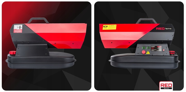 NAGRZEWNICA OLEJOWA 30 KW SPALINOWA DMUCHAWA + TERMOSTAT LCD GRZEJNIK