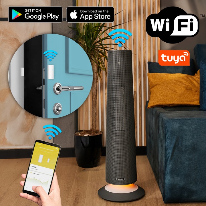 Termowentylator Farelka Cichy Yoer 2500 W + Timer +4 Tryby