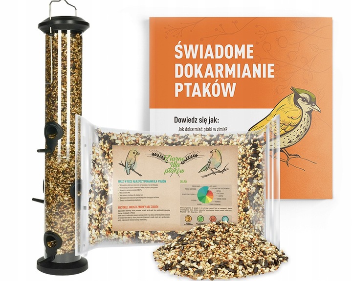 DUŻY KARMNIK KARMIDŁO NA KARMĘ POKARM DLA PTAKÓW TRIXIE + ZIARNO 1KG