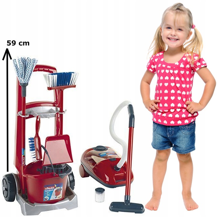 DUŻY ZESTAW DO SPRZĄTANIA ODKURZACZ WÓZEK MOP WIADERKO VILEDA KLEIN