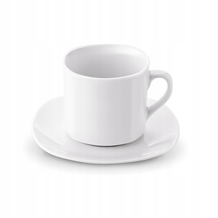 Komplet FILIŻANEK do KAWY HERBATY Porcelanowe ze SPODKIEM Tadar 6x220 ml