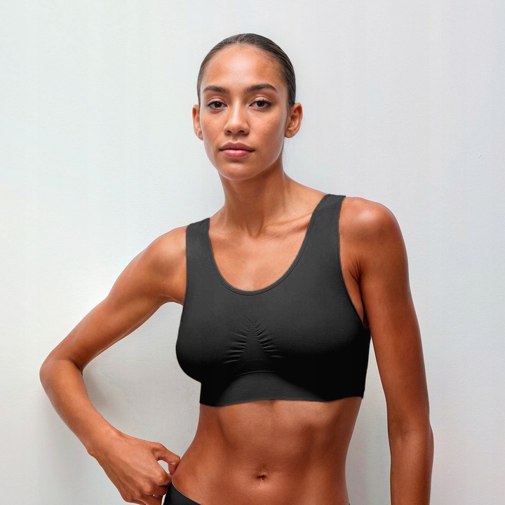 XL 3-pak Biustonoszy Bezszwowych bez Zapięć i Fiszbin z Push-up Wkładkami