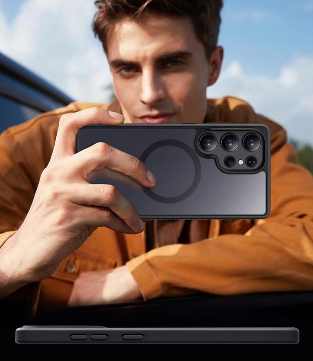 Etui CASE do Samsung Galaxy S25 ULTRA MAGNETYCZNE MATOWE WZMACNIANE 2xSZKŁO