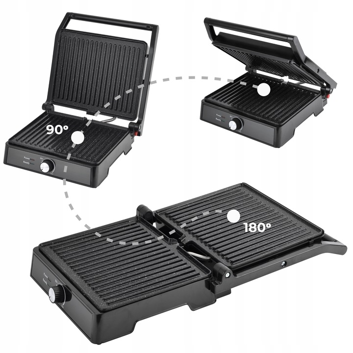 GRILL ELEKTRYCZNY OPIEKACZ TOSTER DO KANAPEK PANINI ROZKŁADANY DUŻY