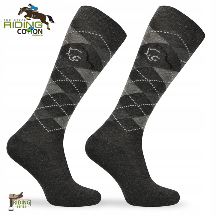 Klasyczne podkolanówki jeździeckie w romby SPDJ