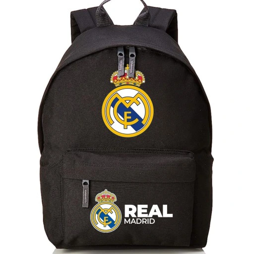 Plecak Szkolny Czarny REAL MADRID Kluby Piłkarskie Piłkarze Sportowe Wzory