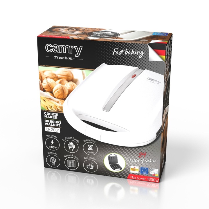 Opiekacz do Orzeszków do ciastek XL 24 szt Szybkie Pieczenie Camry CR