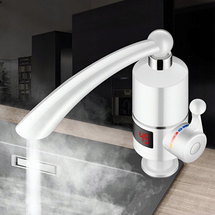 PODGRZEWACZ DO WODY ELEKTRYCZNY PRZEPŁYWOWY STOPNI WYŚWIETLACZ LCD 3000W