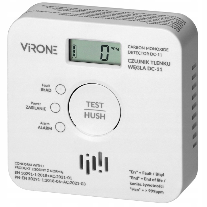 Czujnik Czadu Detektor Tlenku Węgla Bezprzewodowy 85db 10 LAT +