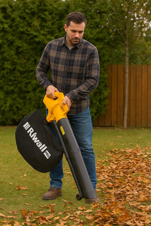 Elektryczna dmuchawa odkurzacz do liści 45L Riwall REBV3200E