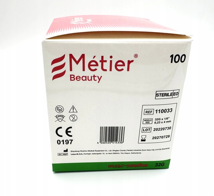 Metier Medical IGŁY DO MEZOTERAPII 32G 0,23x4mm 100SZT OSTRE JAŁOWE