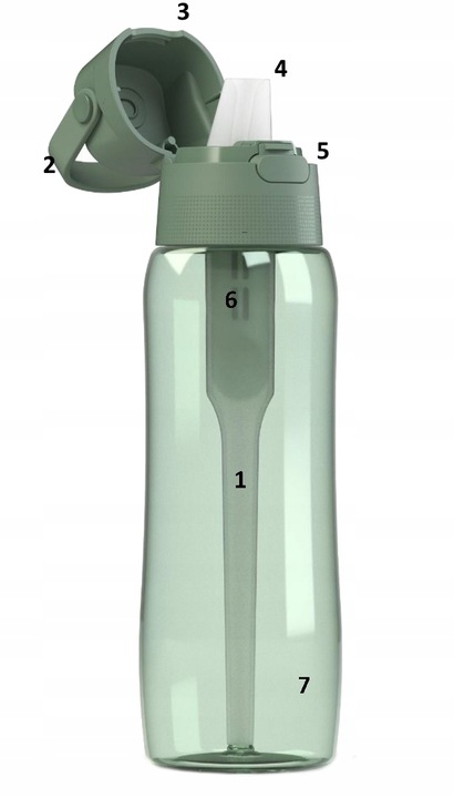 Szczoteczka do mycia + butelka filtrująca szałwiowa barwiona Dafi