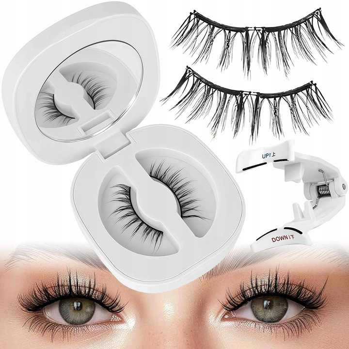 Rzęsy Magnetyczne Sztuczne JAK NATURALNE 2w1 + Aplikator BEZ Kleju