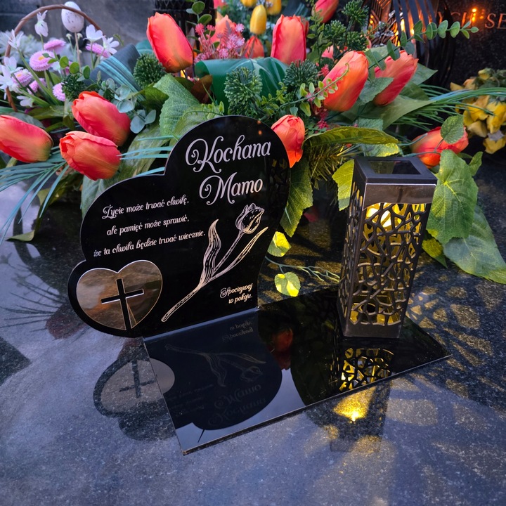 ZNICZ SOLARNY z Grawerem Wieczna Lampka Latarenka LED STATUETKA dla