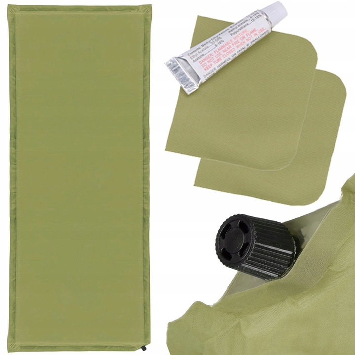 MATA SAMOPOMPUJĄCA KARIMATA 180x50cm MIĘKKA ZIELONA GRUBA POKROWIEC MATERAC