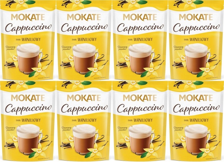 Kawa rozpuszczalna Mokate Cappuccino Waniliowa Delikatna Pianka 110g x8