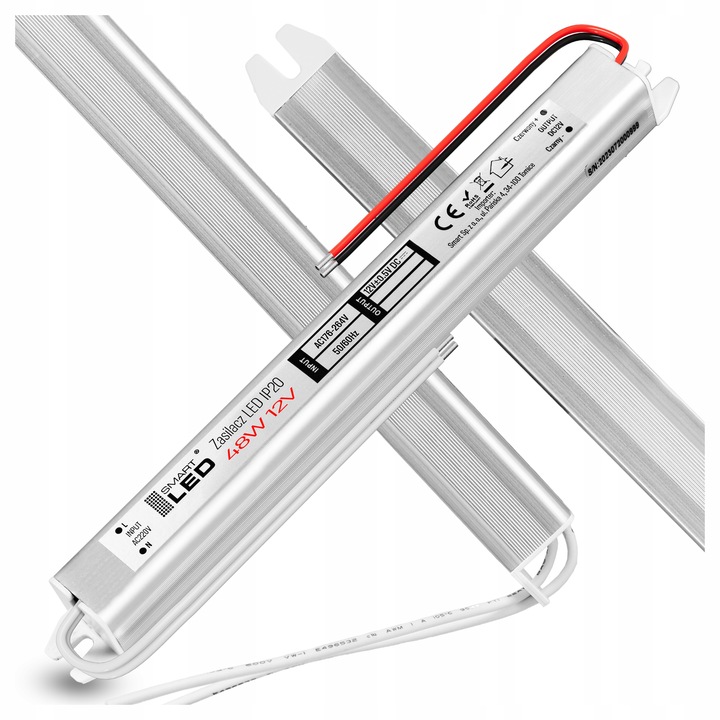 Zasilacz LED 12V 48W 4A Do Taśm Taśmy Transformator Ultra Cienki Slim