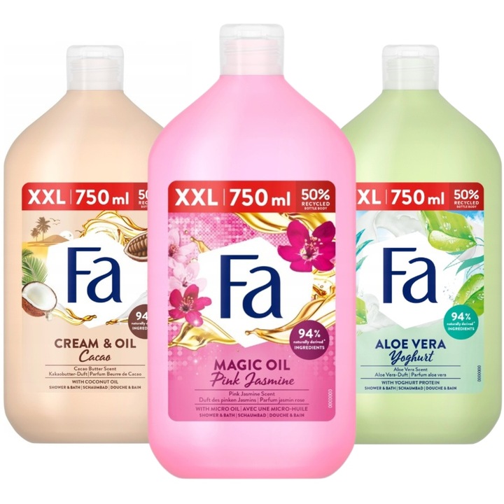 Fa Żel pod Prysznic i do Kąpieli Mix Zapachów 750 ml x3