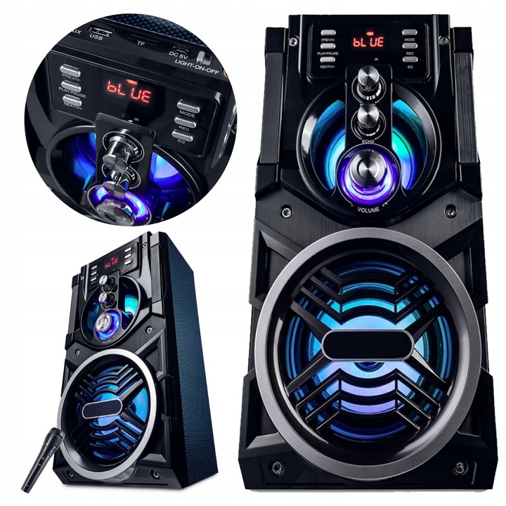 GŁOŚNIK PRZENOŚNY 850W KOLUMNA BLUETOOTH KARAOKE RADIO FM MOBILNY