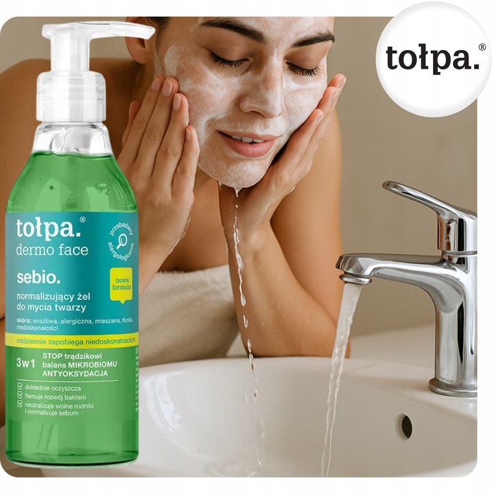 Żel do Mycia Twarzy Normalizujący na Zaskórniki Trądzik Sebio 195ml