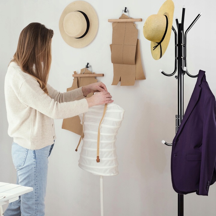 WIESZAK PODŁOGOWY STOJĄCY STOJAK LOFT NA UBRANIA KURTKI 12 RAMION 3