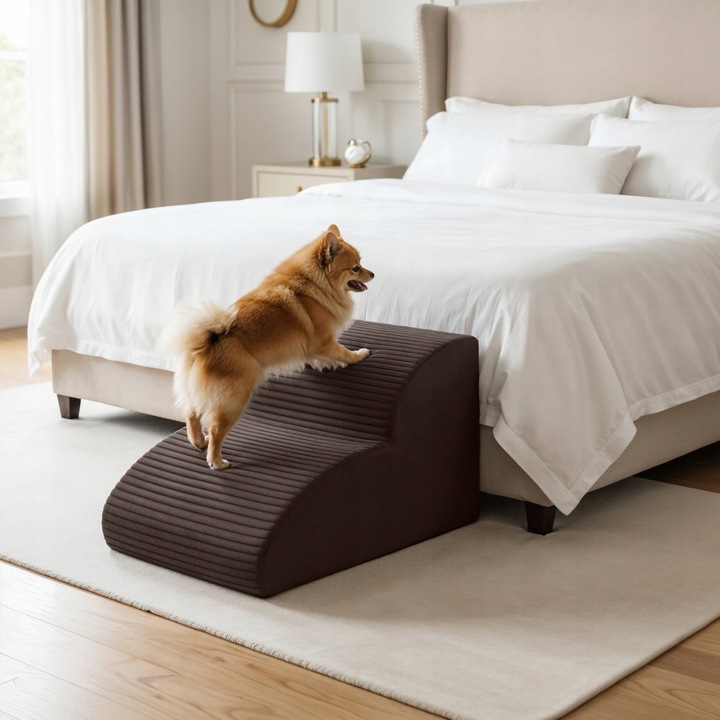 SCHODKI DLA PSA DO WCHODZENIA PODEST 2 STOPNIE 30 CM ŁAGODNE STABILNE