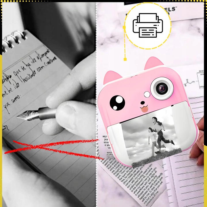 MINI DRUKARKA DRUKUŚ TERMICZNA APARAT NATYCHMIASTOWY DLA DZIECI i 11 ROLEK