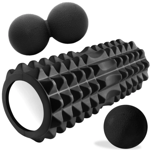 3w1 Wałek do masażu rolka Roler duoball piłeczka