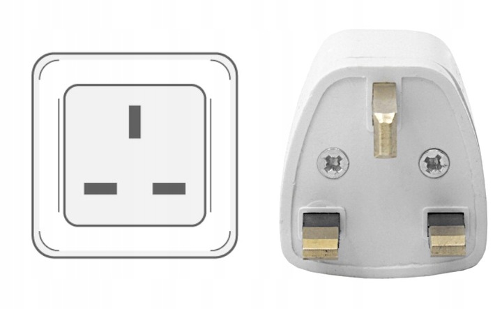 4x Przejściówka Angielska Adapter Polska Anglia Wtyczka typ G EU UK