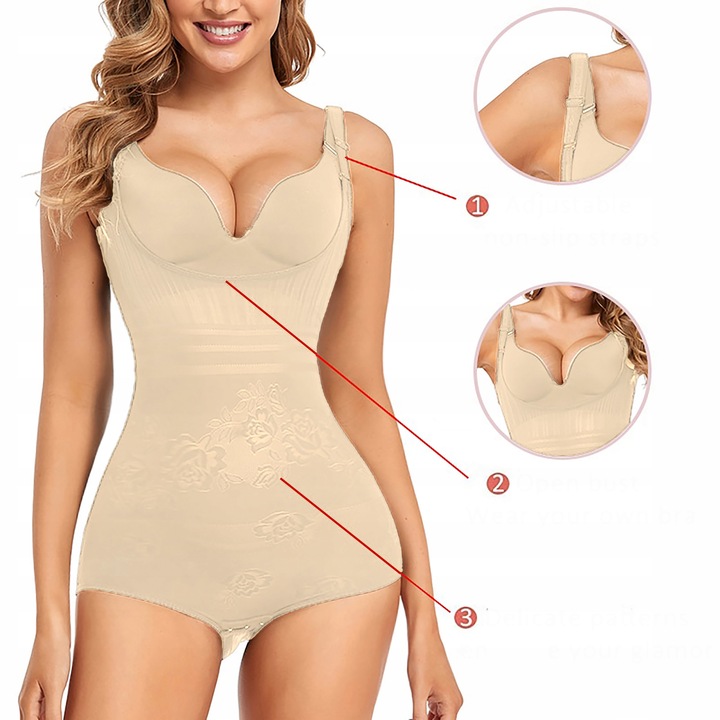 BODY damskie WYSZCZUPLAJĄCE brzuch GORSET majtki Mocno modelujące Wygodne
