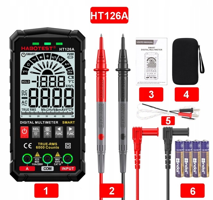 CYFROWY MULTIMETR UNIWERSALNY NCV RMS LIVE TEST TERMOPARA TEMP.