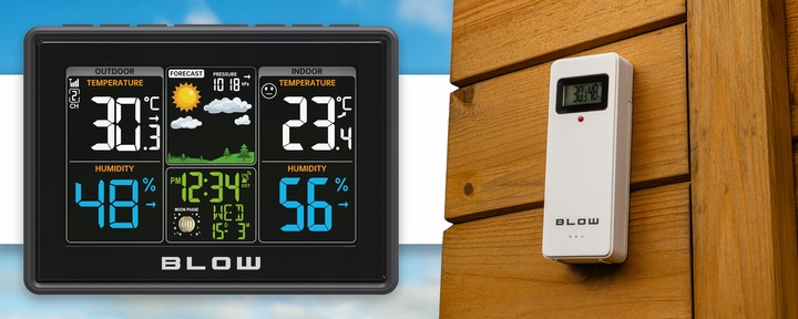 STACJA POGODY BEZPRZEWODOWA POGODOWA METEO TERMOMETR HIGROMETR